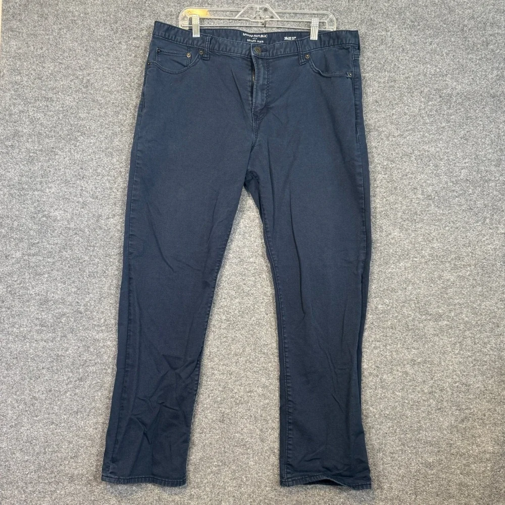 Banana Republic Travel Jean Mens 38x32 Blue Slim Fit Stretch Straight Leg Casual